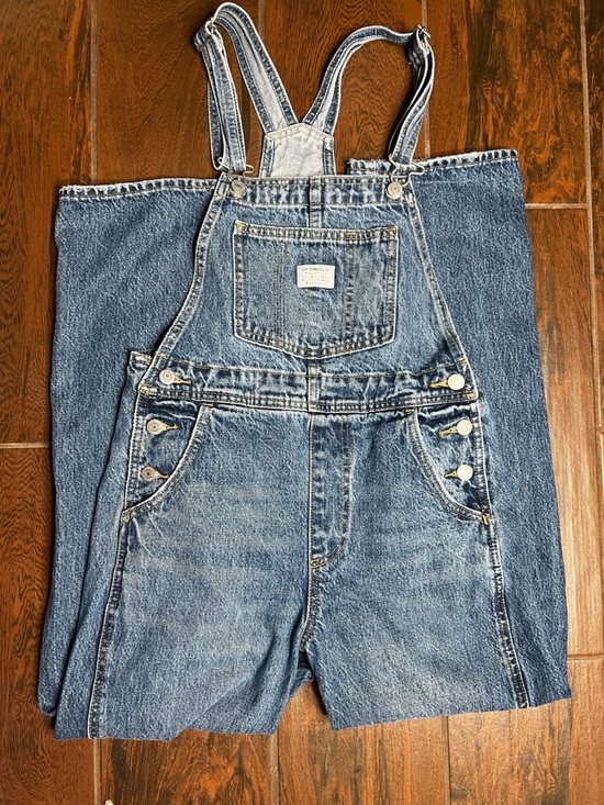 Levi's Denim - Levi’s Premium Dark Denim Wash Straight Leg Jeans Overalls Womens Size XS